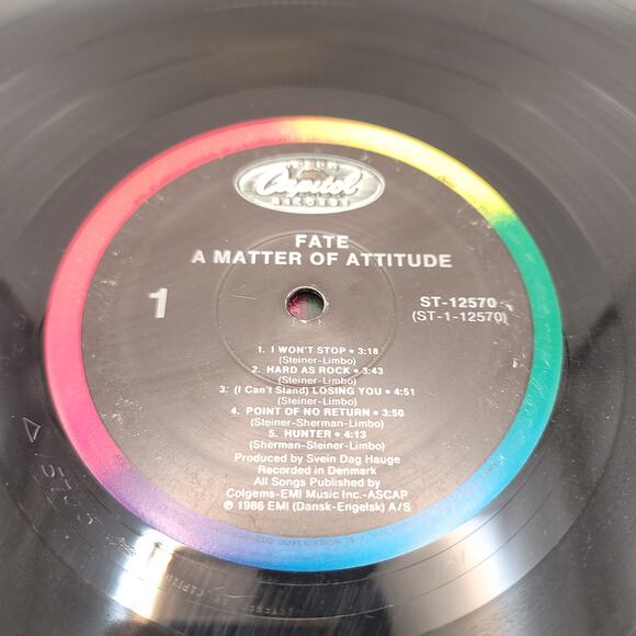 Fate A Matter of Attitude Vinyl Record 1986 - Picture 4 of 6